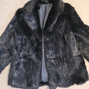 Black Fur Coat Large